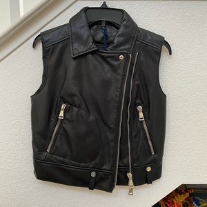 Moncler down and leather vest size 1